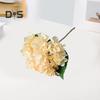 Artificial Hydrangea with Green Leaves Stem Realistic Fake Flower Wedding Home Office Table Centerpiece Faux Floral Branch Flower Arrangement