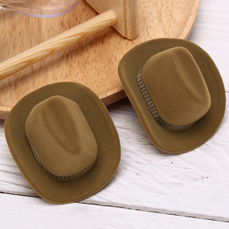 Ковбойская шляпа форма бархат дисплей подарочная коробка ювелирные изделия футляр для ожерелья серьги кольцо