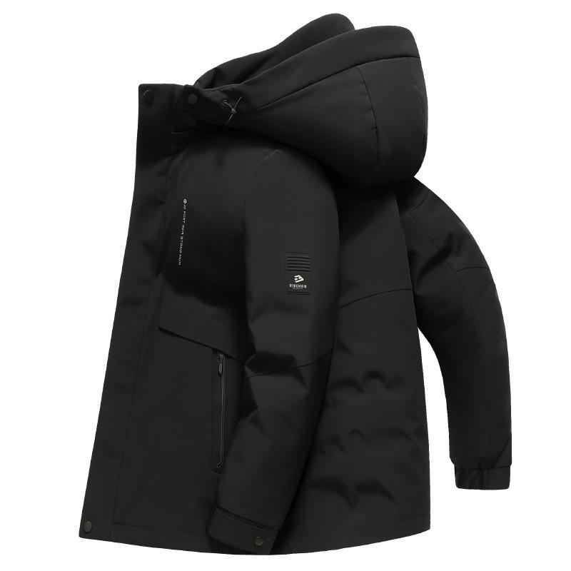 Пуховик зимний новый стиль средней длины с капюшоном утолщенный съемный подклад пуховик