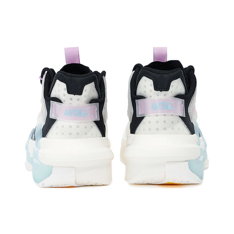 Anta Badass 3 Durable Non-Slip Low-Top Sneakers Women Sneakers White Black Blue 122138081-4