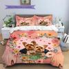 Yorkshire Terrier and Love Heart Pattern Bedding Home Decoration Birthday Gift (1 * duvet cover + 2 * pillowcase, without core)