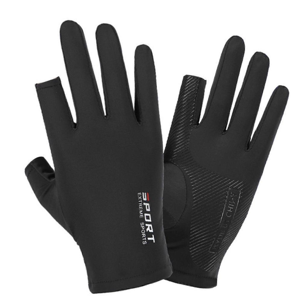 Sports Breathable Cooling Ice Silk Gloves UPF50+ Sun Protection for Cycling, Fishing & Driving