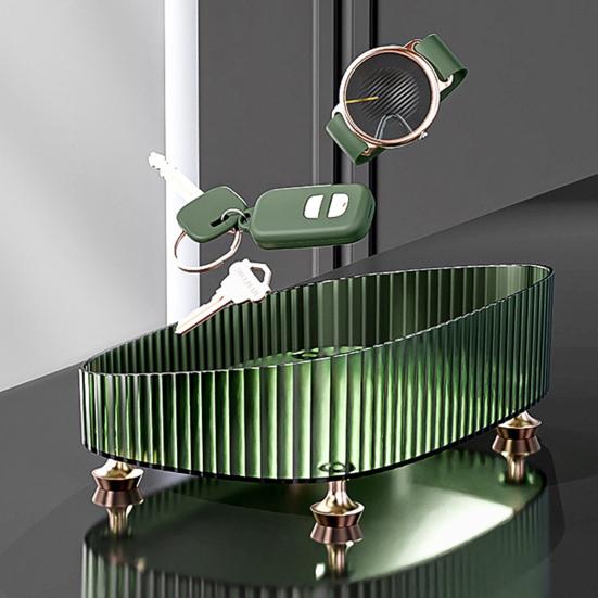 Light Luxury Makeup Perfume Desktop Organizer Dresser Countertop Cosmetics Organizer Tray Multifunctional Fruit Serving Tray Bathroom Vanity Tray