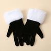 Короткие ретро бархатные перчатки женские оперные перчатки с пушистыми белыми манжетами длиной до запястья перчатки с пальцами для рождественского костюма свадьбы чаепития банкета танцев