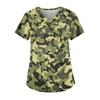 Женская мода V-образный вырез повседневные камуфляжные принтованные топы с карманами рабочая одежда