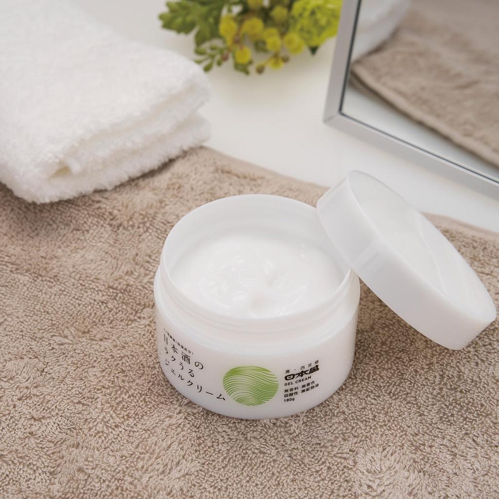 Nihonmori Sake Moisturizing Gel Cream 180g (Fragrance-free, Color-free, All-in-one)