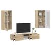 TV Cabinet Set with Shelf FLORIN 3 pcs Sonoma Oak Particleboard