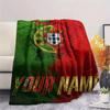 Custom Name,Portugal Flag Map Art Printed Flannel Blanket, soft throw for bedroom sofa, washable,fan merchandise, great gift.chl