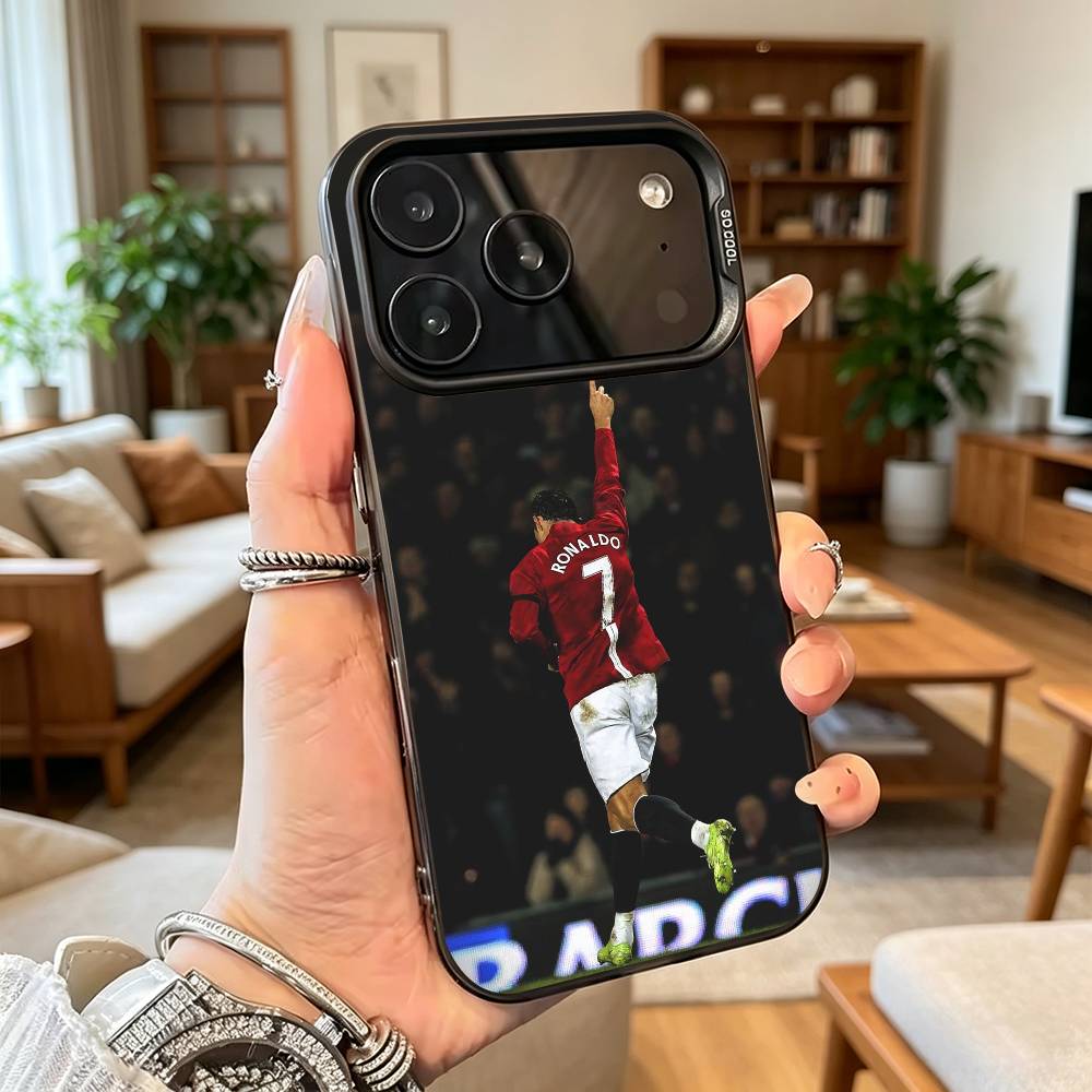 F-Футбол Для CR7 Роналду 7 Чехол для телефона Для iPhone 17,16,15,14,13,12,11 Plus,Pro Max,XS,Красочный Серебряный Чехол для телефона Funda Cover
