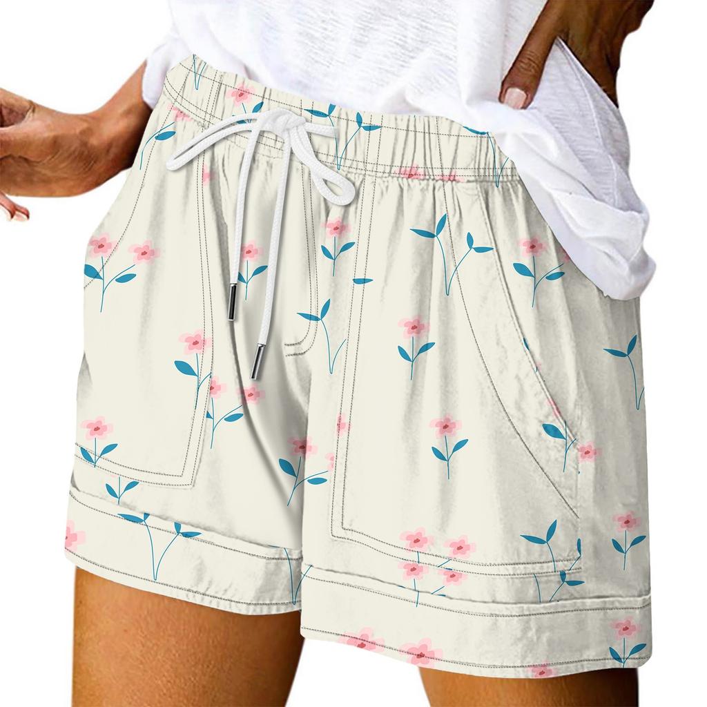 Женские повседневные летние эластичные пляжные шорты с принтом повседневные шорты
