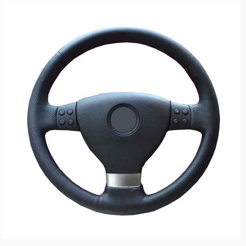 Чехол на рулевое колесо автомобиля по индивидуальному заказу для VW Golf 5 Mk5 Passat B6 Jetta 5 Mk5 Tiguan с кожаной оплеткой для рулевого управления
