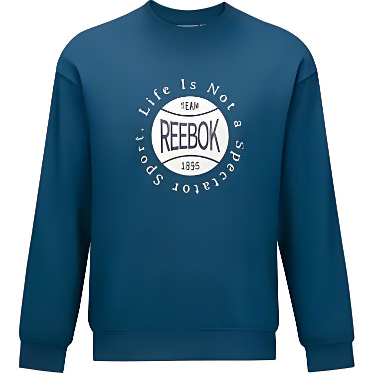 Reebok Мягкий и удобный свитер с круглым вырезом и длинным рукавом с надписью «Lord», толстовка унисекс, темно-синяя 24FRM313UGBA
