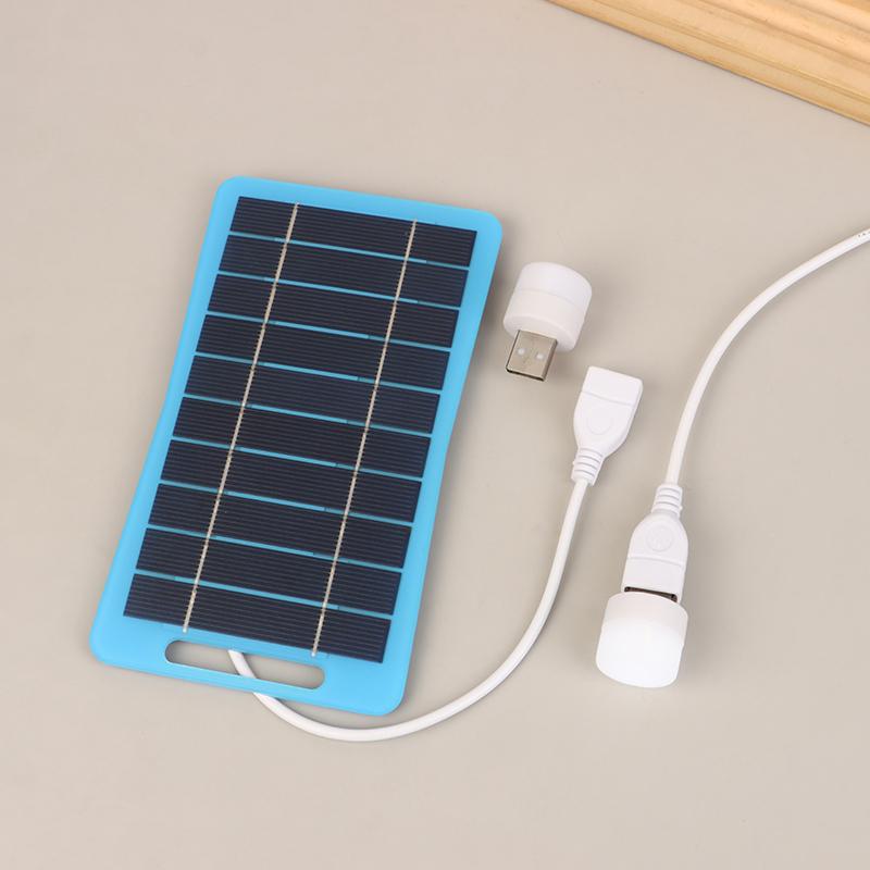 Солнечная панель 2 Вт 5 В со светом USB Водонепроницаемая для улицы Пешего туризма Кемпинга Портативный аккумулятор Зарядная панель для зарядки мобильного телефона