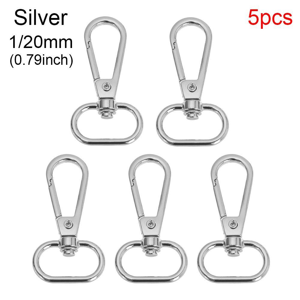 5pcs Hardware DIY KeyChain Split Ring Collar Carabiner Snap Bags Strap Buckles Lobster Clasp Hook