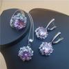 Jewellery Set Diamond Round European and American Style Tanzanite Crystal Jewellery