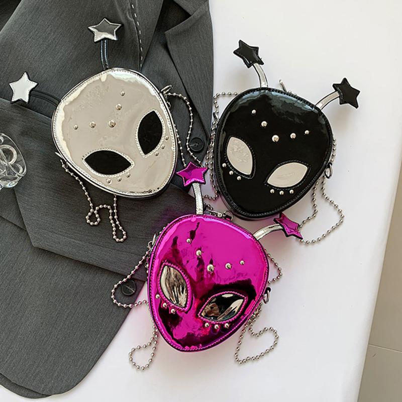 Сумка на плечо с инопланетным узором из искусственной кожи, Хэллоуинский кошелек для женщин, Цепочка, Кроссбоди, Сумка-мессенджер, Хэллоуинский женский шикарный кошелек CLE