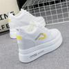 Fashion 2024 Hidden Heels Women Platform Wedge Sneakers Ladies Leather 10cm White Shoes Female Krasovki Tenis Feminino Casual