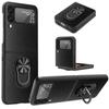 Модный матовый кожаный чехол для Samsung Galaxy Z Flip 3 Flip4 Flip 4 5g Flip3 Finger Ring Thin Protective Cover Funda