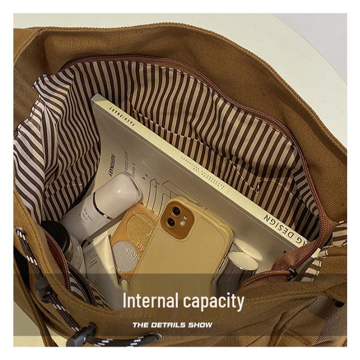 Американский Ретро Звездный Холщовый Рюкзак - Большая Вместимость, Стильная и Универсальная Сумка через Плечо