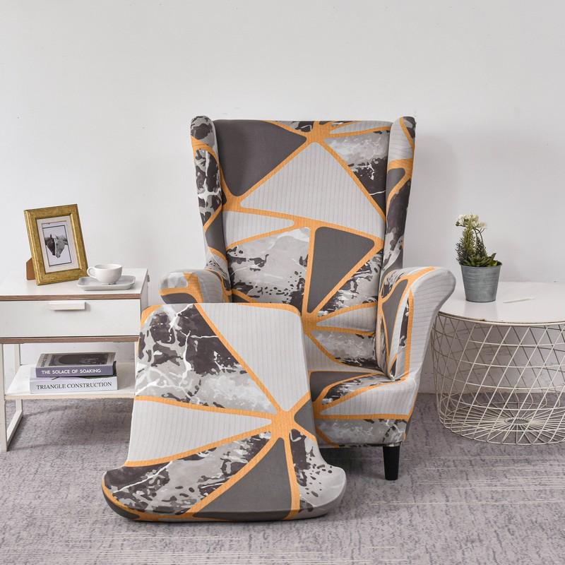 Чехлы для стульев с крыльями, 2 шт./компл., эластичный чехол для дивана, чехол для кресла с принтом, защитный чехол для мебели, мягкий диван с эластичным дном