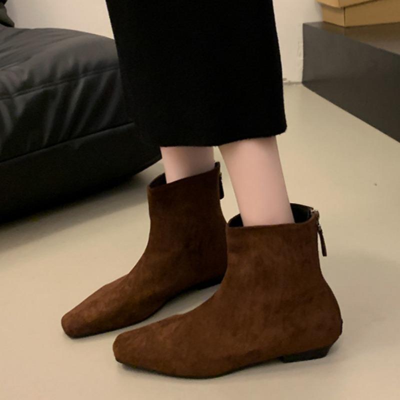 Ботильоны на плоской подошве с леопардовым принтом, замшевые теплые женские туфли, зимние брендовые повседневные туфли-челси с квадратным носком, тренд 2025 года, низкие каблуки, зимние ботинки женские