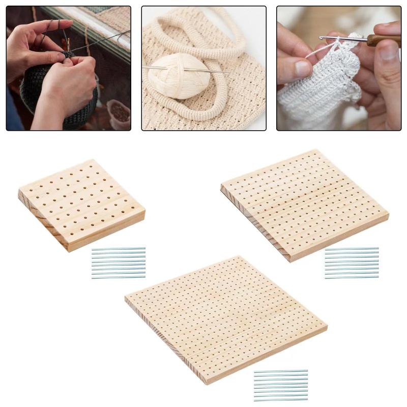 Crochet Blocking Boards Gifts Crochet Supplies Pegboard for Crochet Blocking with Pegs for Granny Squares Crocheting Needlework