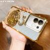 KEYSION Противоударный чехол с гальваническим покрытием для VIVO Y29 4G Прозрачный Мягкий ТПУ Блестящий Чехол-подставка в виде лебедя с драгоценными камнями Задняя крышка для IQOO Z10X 5G