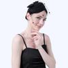 Черная сетчатая головная повязка Шляпа стюардессы Французский темперамент Жемчужная заколка-бант для женщин