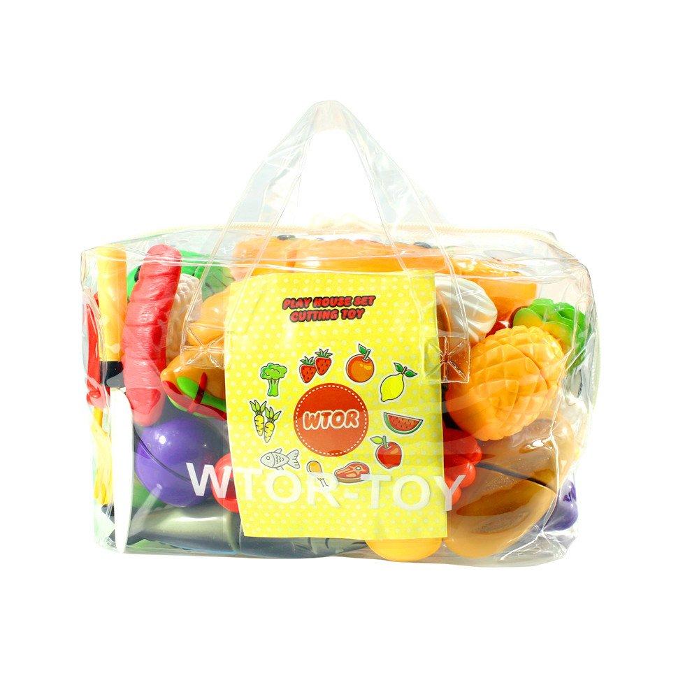 Набор WTOR Игровой домик Суши Овощи Фрукты Гамбургер Кухня В комплекте сумка для хранения 39 предметов Давайте готовить!