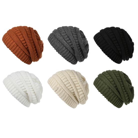 Унисекс зимняя шапка плотная вязка ветрозащитная сохраняющая тепло защита ушей головной убор без полей эластичная мешковатая кепка для школы и лыж