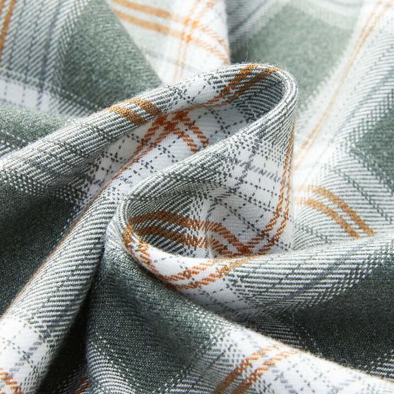 YOUNGOR Мужская клетчатая фланелевая рубашка с длинным рукавом