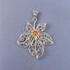Натуральный цитрин драгоценный камень 925 стерлинговое серебро ювелирный кулон 2.29" с цепочкой CP-19-3