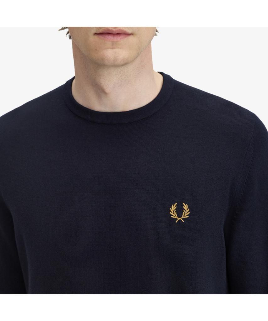 Fred Perry [Baseline] Классический джемпер с круглым вырезом из мериносовой шерсти - Темно-синий Afpm2439601-795