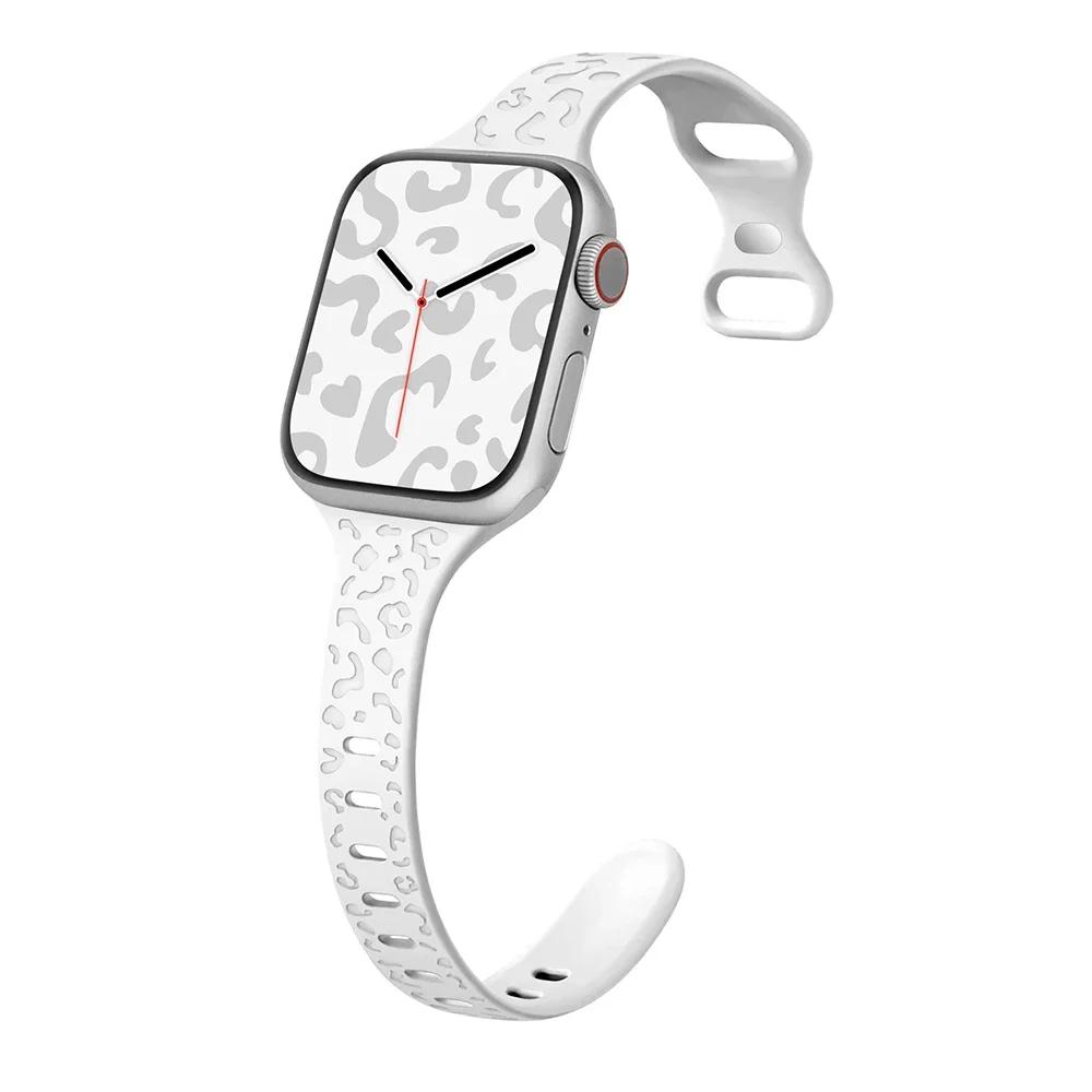 Тонкий ремешок для Apple Watch Band 40 мм, 41 мм, 42 мм, 38 мм, 49, 44 мм, 45 мм, силиконовый браслет с гравировкой Correa Series 8, 7, 6, 9, 5, 4, 3 SE Ultra
