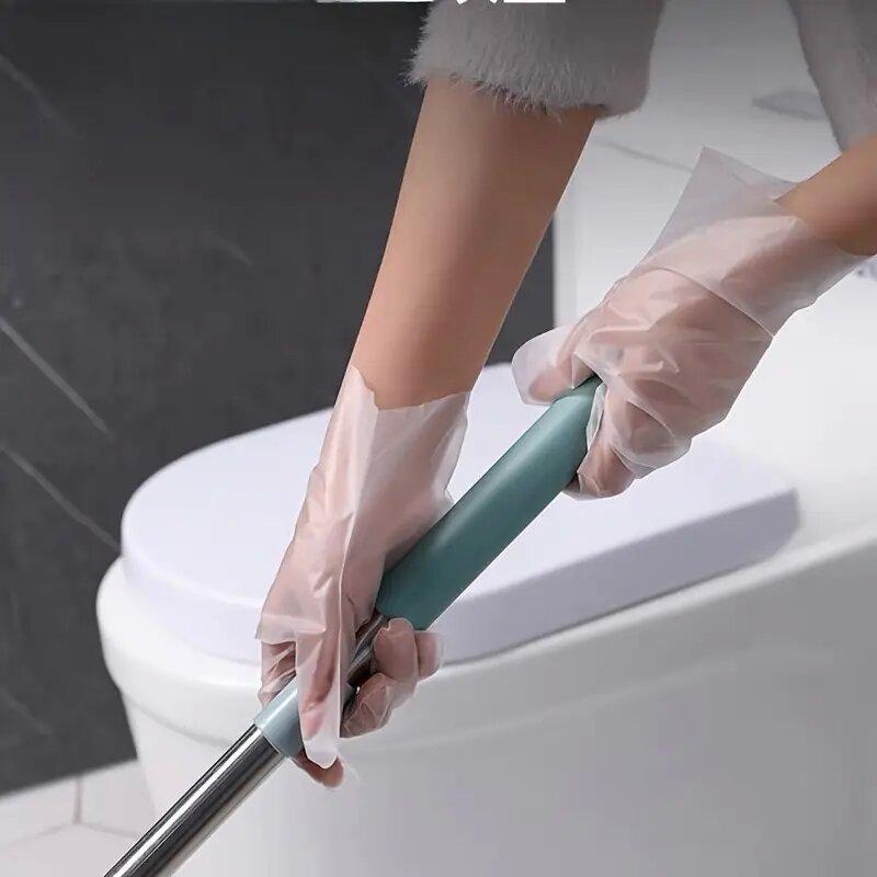 100PcsTPE Disposable Gloves Latex Free Transparent Waterproof Gloves DIY Hair Dyeing Household Kitchen Cleaning Tool