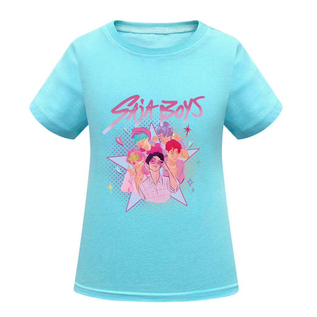 Kids Girls Anime Cartoon K-POP Rumi Zoey Mira Printed Casual Short Sleeves T-Shirt Top