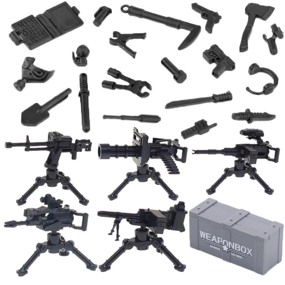 Конструктор Второй мировой войны Военное оружие Полицейский Солдат Фигурка Аксессуары Модель Кирпич Пистолет Пушка Пусковая установка Бункер Аванпост Игрушка X017