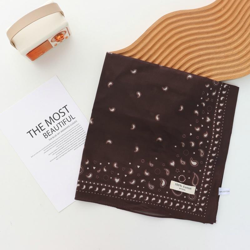 New Fresh Breathable Full-Cotton Kerchief Women's Soft Literary Decoration Small Square Scarf Retro Easy Matching Headband