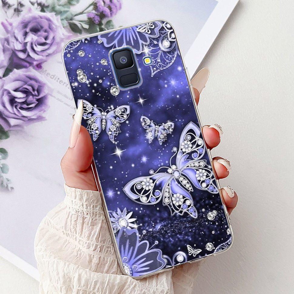 Чехол для Samsung Galaxy A6 2018 Роскошный Расписной Чехол Мягкий Силиконовый Чехол для Телефона Для Samsung A 6 A6 GalaxyA6 2018 Задняя Крышка Coque