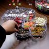 Поднос для закусок с крышкой, 6 отделений, пластиковый пыленепроницаемый, удобный в уходе круглый поднос для еды для сухофруктов