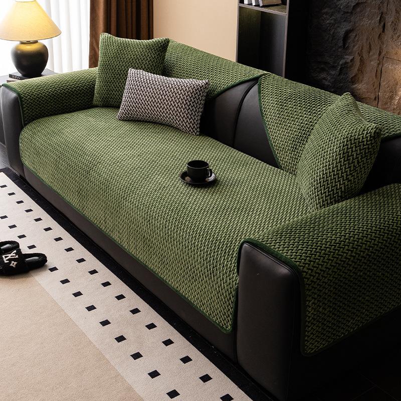 Зимняя плюшевая подушка для дивана, нескользящий теплый чехол для дивана, всеобъемлющий универсальный чехол для пожилых людей Sense