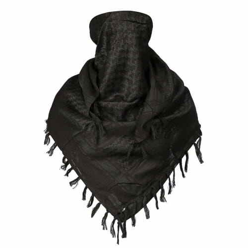 Ludus Felix Afghan Stole, Arabic Stole, Shemagh Scarf, Military/Airsoft Gear, 100% Cotton (Black)