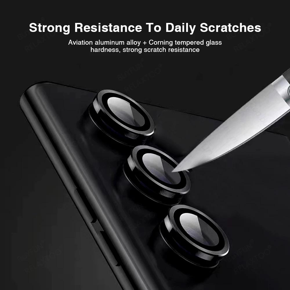 9D изогнутое защитное стекло для камеры Samung Galaxy S24 Ultra S23 FE S22 Plus A15 A25 A35 A55 A14 A24 A34 A54 Z раза 5 Z флип 6 кольцо Matel крышка объектива