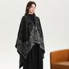 Shawl Imitation Cashmere Knitted Scarf Split Fork Oil Painting Cape Cloak Outside