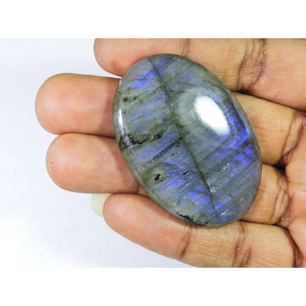 137Cts. Natural Labradorite Oval Crystal Cabochon Loose Gemstone 37X53MM SK-1950