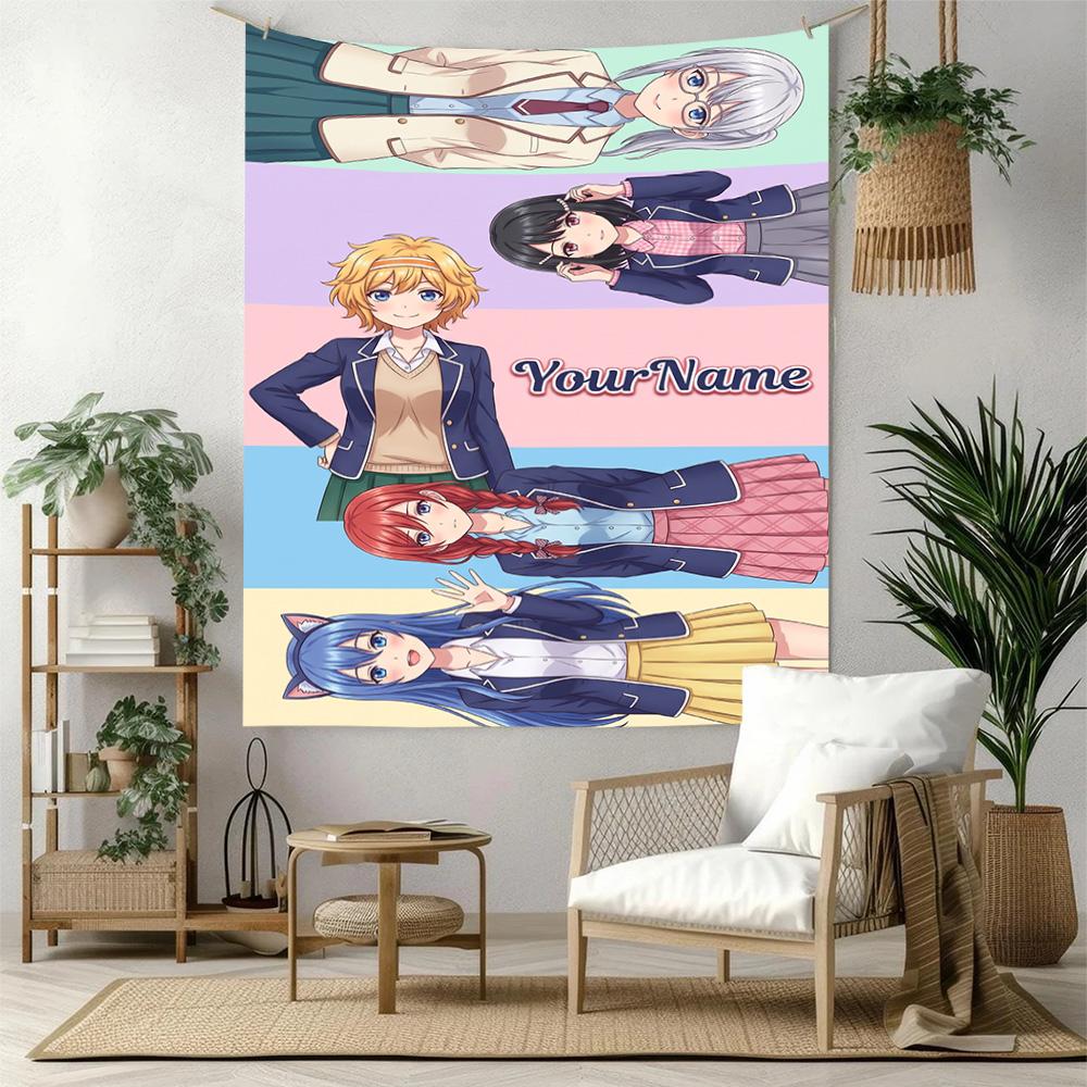Quintessential Quintuplets Custom Your Name Wall Decor Tapestry Art For Pet Memorial Birthdaywedding Party Backdrop Family Gift