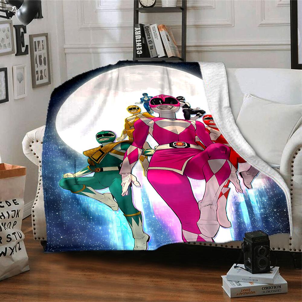1pc Mighty Morphin Power Rangers1 Blanket, Gift, for Men and Women, Soft Blanket, Good for Sofa Bed Couch Travel, Lightweight Flannel Blanket