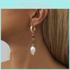Shape Fashionable Irregular Earrings With Colorful Natural Stones And Pearls