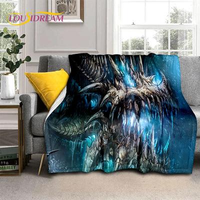 3D Игровое одеяло World of Warcraft WOW Король-лич DH, Мягкое плед для дома, спальни, кровати, дивана, пикника, путешествий, офиса, Покрытие для детей