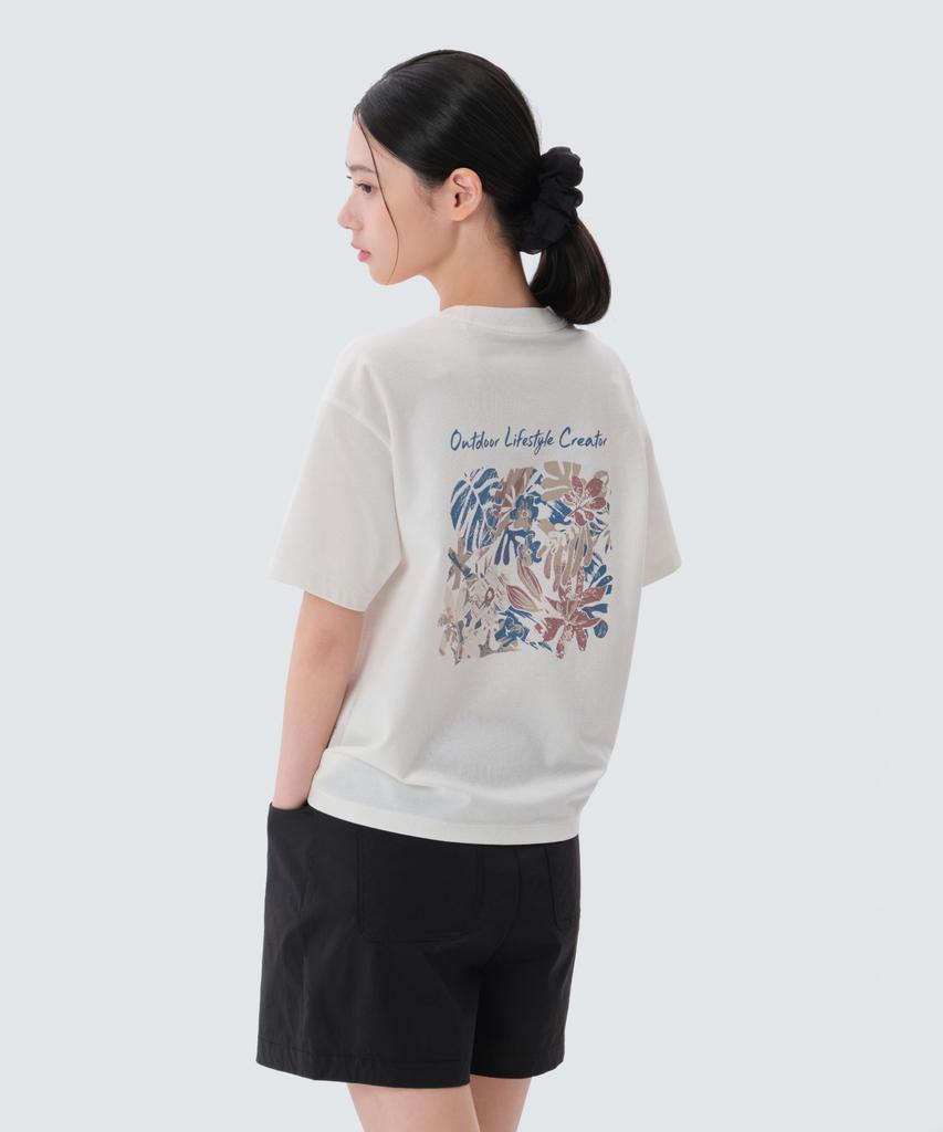SNOWPEAK APPAREL Женская тропическая футболка с коротким рукавом из Sorona (S25Mwfts71) Белый с оттенком